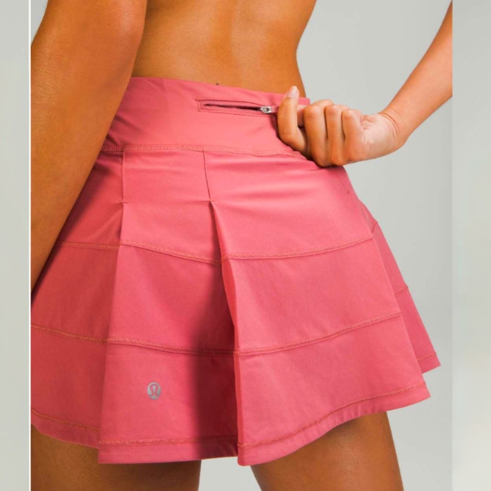 Lululemon Pace Rival Skirt Skort Sz 2 Salmon Pink Pickleball Tennis Golf Running